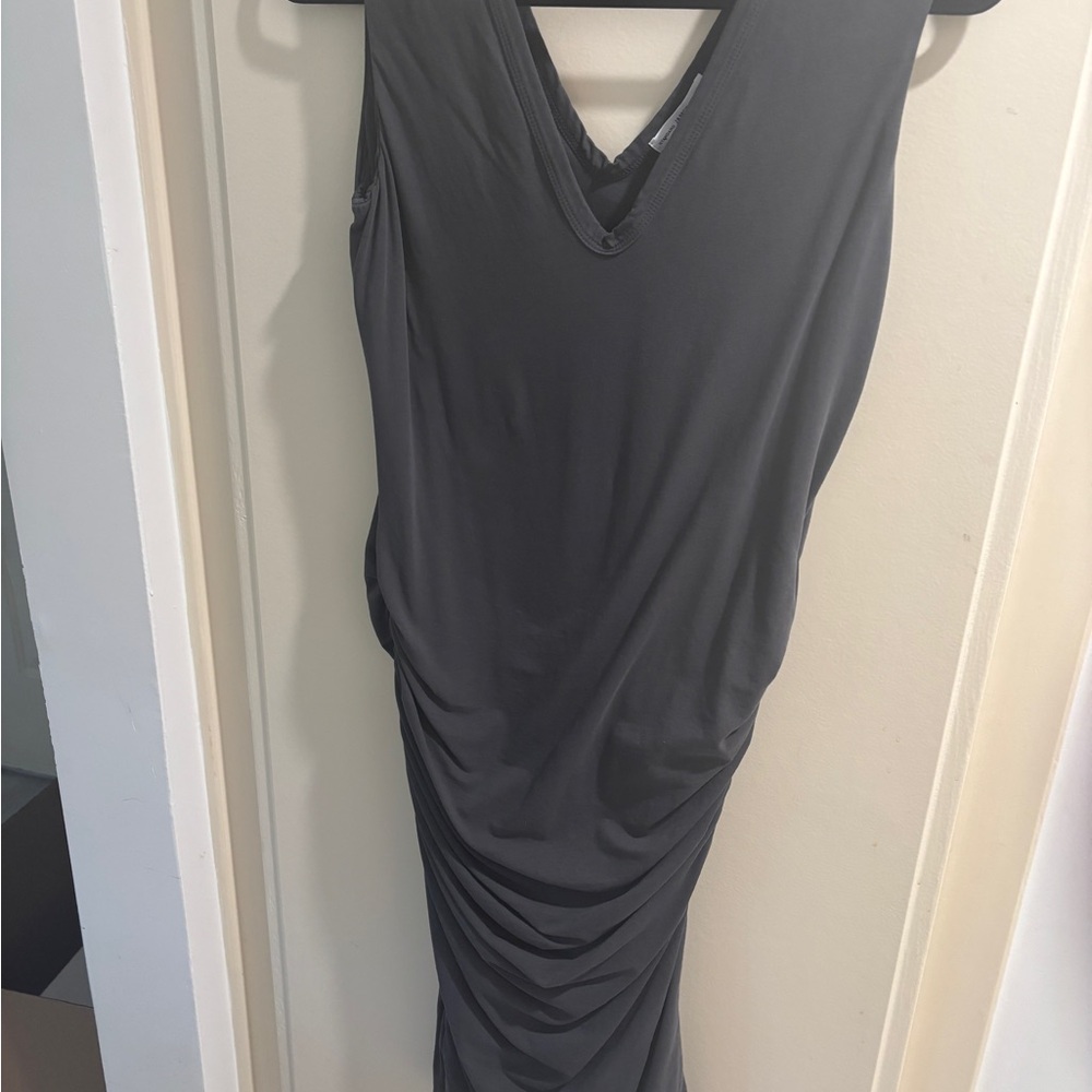 James Perse Charcoal Ruched Dress - Picture 2 of 4